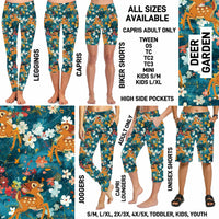 246BT - Deer Garden Full Joggers/Capri Loungers/Unisex Shorts - Preorder ETA: Late May