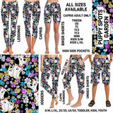 246BT - Puppy Spots Garden Biker/Capris/Leggings with High Side Pockets - Preorder ETA: Late May