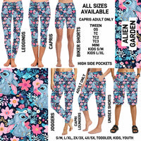 246BT - Alien Garden Biker/Capris/Leggings with High Side Pockets - Preorder ETA: Late May