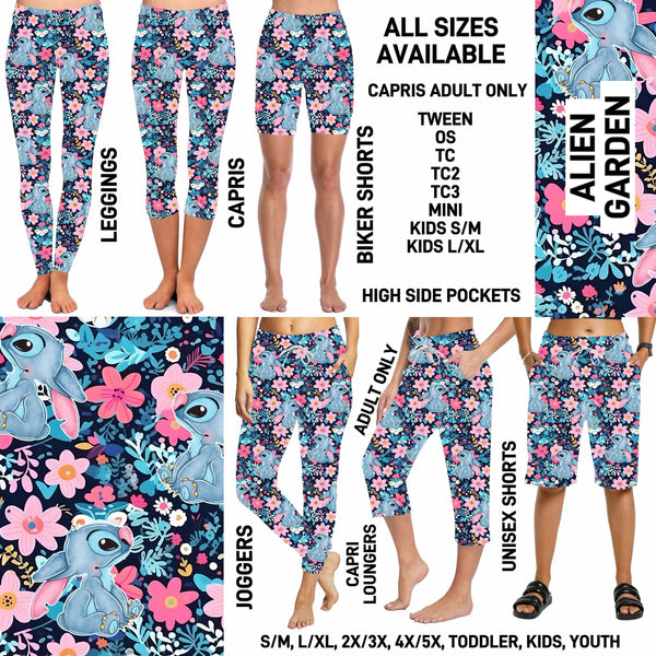 246BT - Alien Garden Full Joggers/Capri Loungers/Unisex Shorts - Preorder ETA: Late May