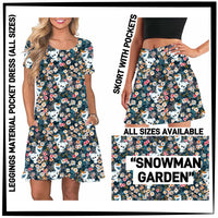 246BT - Snowman Garden Pocket Dress/Skort with Pockets - Preorder ETA: Late May