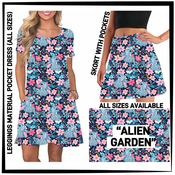 246BT - Alien Garden Pocket Dress/Skort with Pockets - Preorder ETA: Late May