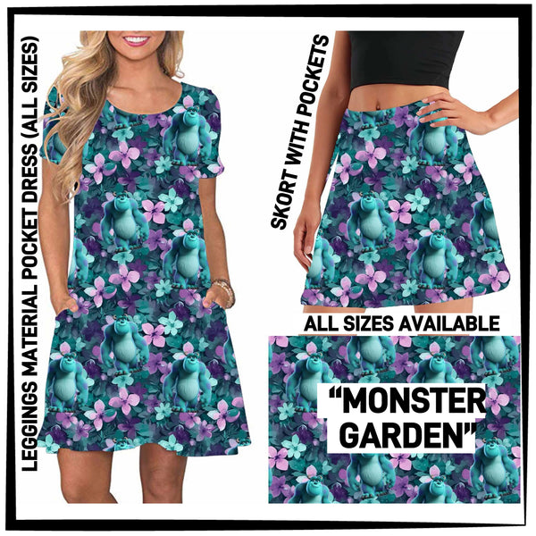 246BT - Monster Garden Pocket Dress/Skort with Pockets - Preorder ETA: Late May