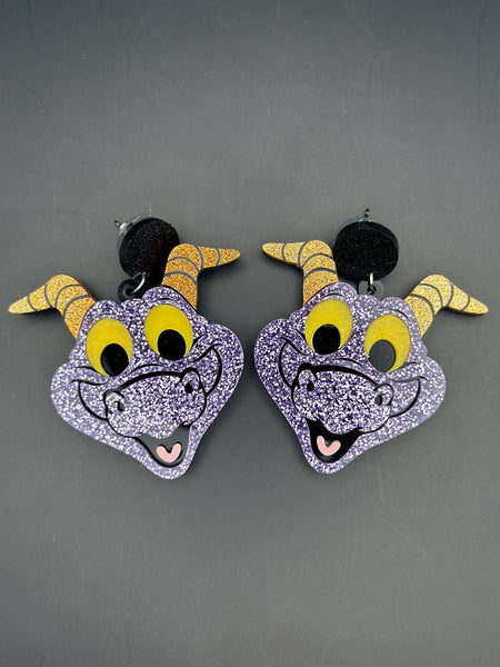 RTS- My Custom Earrings- Purple Dragon