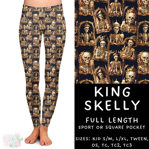 Ready To Ship - King Skelly Full Length Leggings - Sport Pocket OS