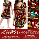 Ready to Ship - Magical Christmas Adult & Kid's Bamboo Nightgown - 5T, 6T, 10 & Adult L