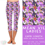 Ready to Ship - Mean Vil Ladies Capri Length Leggings - TC Square Pocket & TC2 Sport Pocket