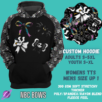 NBC BOWS HOODIE-OUTFIT RUN PREORDER CLOSING 1/10 -CUSTOM HOODIES RE-RUN PREORDER CLOSING 5/11