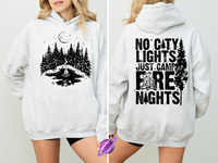 NO CITY LIGHTS 2 - FRONT & SLEEVE DESIGN HOODIE