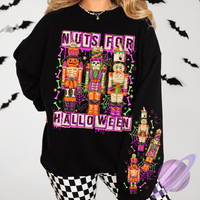 NUTS HALLOWEEN- CREW SWEATSHIRT W/ SLEEVE PRINT