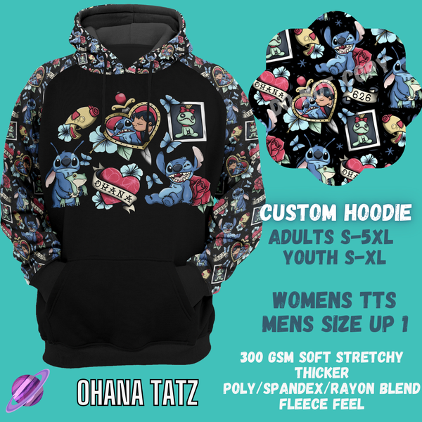 OHANA TATZ HOODIE-OUTFIT RUN PREORDER CLOSING 1/10 -CUSTOM HOODIES RE-RUN PREORDER CLOSING 5/11
