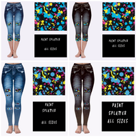 LEGGING JEAN RUN-PAINT SPLATTER (ACTIVE BACK POCKETS)