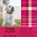 Batch #486 - Pet Gear Collection - Closes 2/6 - ETA early April - Pink Plaid Collar