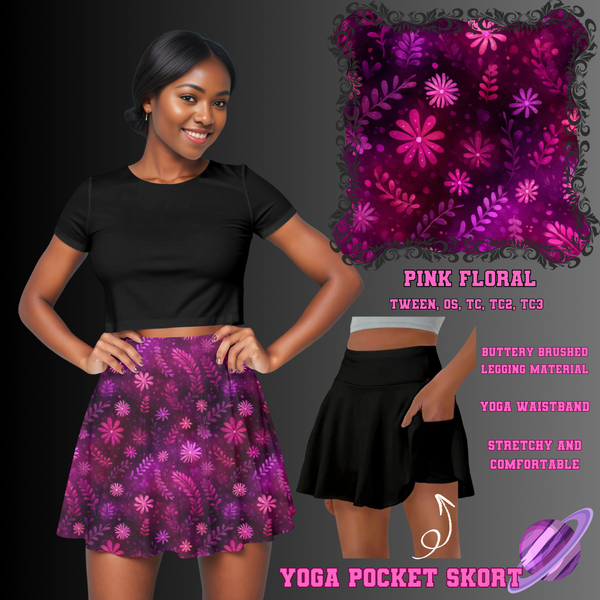 PINK BOHO FLORAL - POCKET SKORT RUN 2 - PREORDER CLOSING 5/21