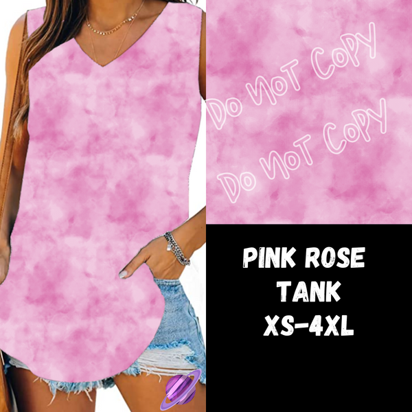 PINK ROSE - V-NECK TANK - COLORBLAST PPO-PREORDER CLOSING 5/9