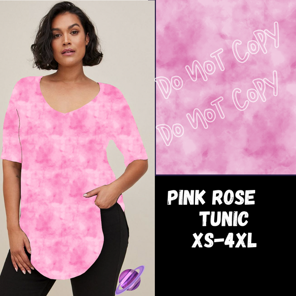 PINK ROSE - V-NECK TUNIC - COLORBLAST PPO-PREORDER CLOSING 5/9