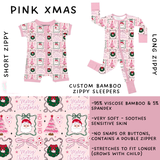 Ready to Ship - Pink Xmas Long Zippy Sleeper - 12-18mos & 2T