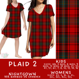 Ready to Ship - Plaid 2 Adult Bamboo Nightgown - Adult M & 2XL