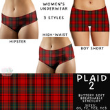 Ready to Ship - Plaid 2 Women's Underwear - Hipster TC, High Waist OS & TC2