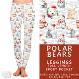 Ready to Ship - Polar Bears Full Length Leggings - Sport Pocket TC