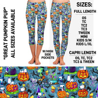 RTS - Great Pumpkin Pup Leggings & Capris with High Side Pockets