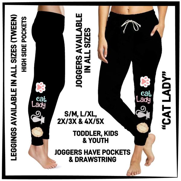 RTS - Cat Lady Leggings with High Side Pockets
