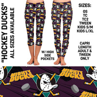 RTS - Hockey Ducks Leggings with Pockets