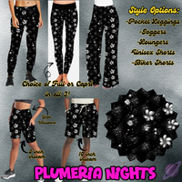 PLUMERIA NIGHTS - LEGGING/JOGGER/LOUNGER/SHORTS - MOSTLY BLACK RUN PREORDER CLOSING 1/24