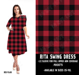 RITA SWING DRESS RUN-RED PLAID