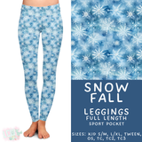 Ready to Ship - Snow Fall Full Length Leggings - Sport Pocket OS & TC