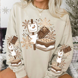 SNOWMAN SMORES - BOOT RUN 1 - CREWNECK SWEATSHIRT W/ SLEEVE PRINT