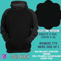 CUSTOM HOODIES 3-SOLID BLACK-PREORDER CLOSING 7/28