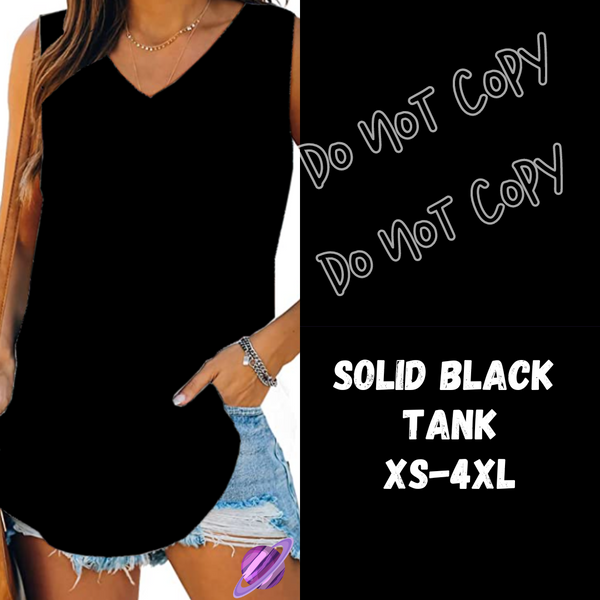 SOLID BLACK - V-NECK TANK - COLORBLAST PPO-PREORDER CLOSING 5/9