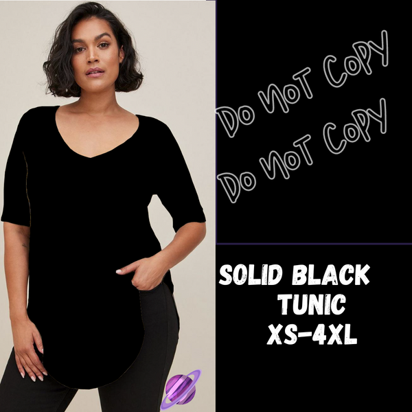 SOLID BLACK - V-NECK TUNIC - COLORBLAST PPO-PREORDER CLOSING 5/9