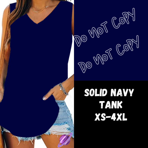 SOLID NAVY - V-NECK TANK - COLORBLAST PPO-PREORDER CLOSING 5/9