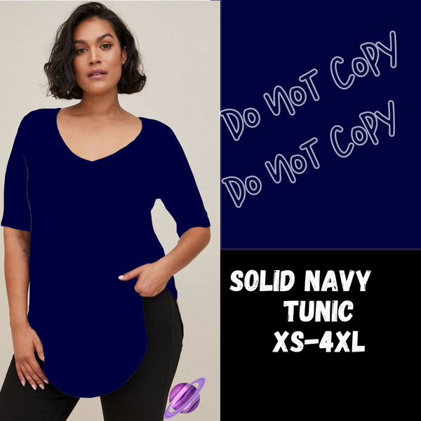 SOLID NAVY - V-NECK TUNIC - COLORBLAST PPO-PREORDER CLOSING 5/9