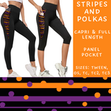 Ready To Ship - Stripes and Polkas Pocket Capri Length Legging - TC2