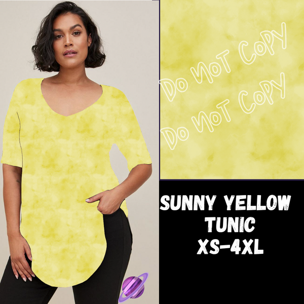 SUNNY YELLOW - V-NECK TUNIC - COLORBLAST PPO-PREORDER CLOSING 5/9