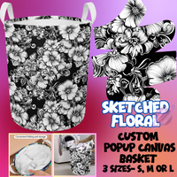 SKETCHED FLORAL - STORAGE BASKETS ROUND 5 - PREORDER CLOSING 3/16