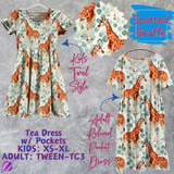 SPOTTED GIRAFFE - ADULT & KIDS - TEA DRESS RUN 3 - PREORDER CLOSING 3/11