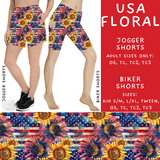Ready To Ship - USA Floral Biker Shorts - TC2