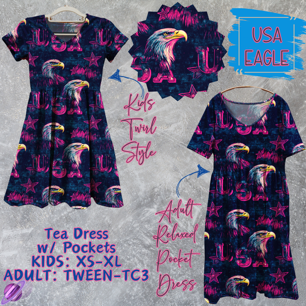 USA EAGLE - Adult & Kids - Tea Dress Run- Preorder Closing 5/13