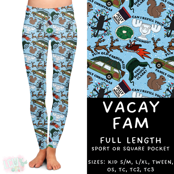 Ready To Ship - Vacay Fam Full Length Leggings - TC2 Sport & Square Pocket