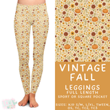 Ready to Ship - Vintage Fall Full Length Leggings - Square Pocket OS