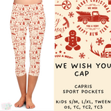 Ready To Ship - We Wish You Capri Length Leggings TC Square Pocket