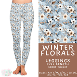 Ready to Ship - Winter Florals Full Length Leggings - Sport Pockets TC2