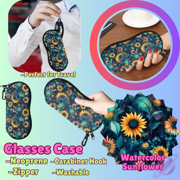 SUNGLASSES CASE RUN-WATERCOLOR SUNFLOWER-PREORDER CLOSING 8/8
