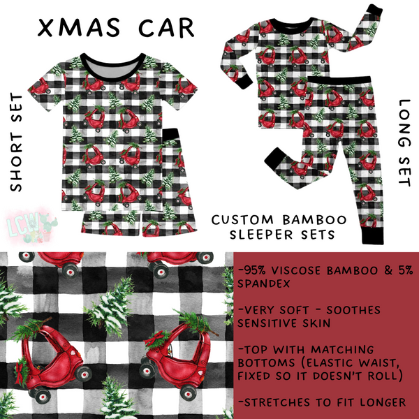 Ready to Ship - Xmas Car Bamboo Long Sleeper Set - 2T, 4T & 6T