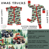 Ready to Ship - Xmas Trucks Long Zippy Sleeper - 2T, 3T & 4T
