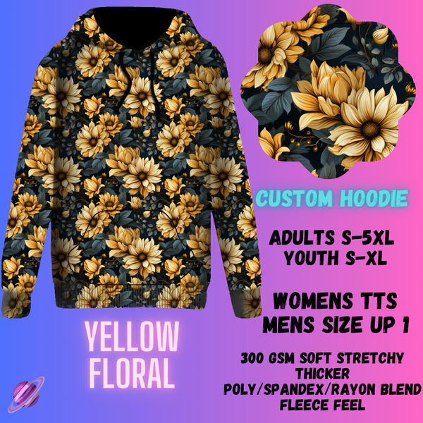PULLOVER HOODIE RUN 1-YELLOW FLORAL